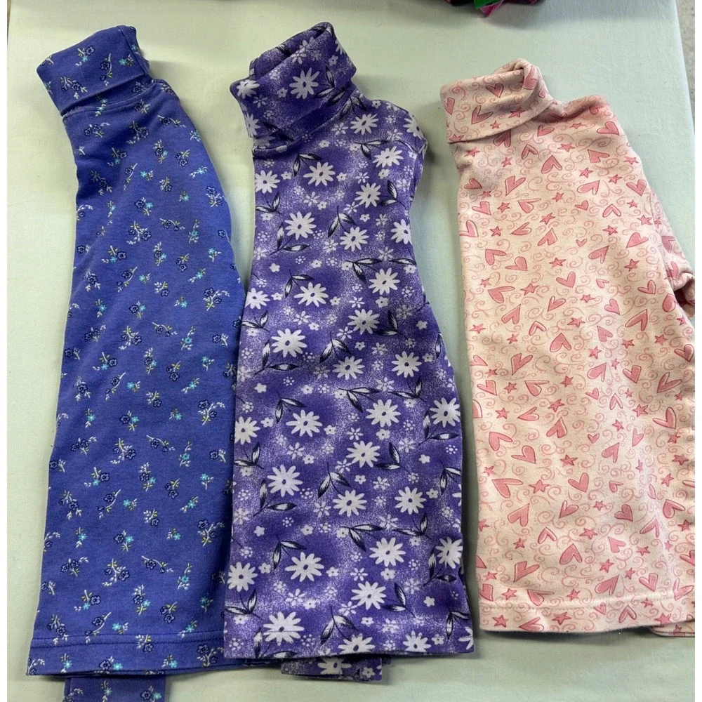 Vintage lot of 3 girls turtle necks size youth 7/8 mixed brands